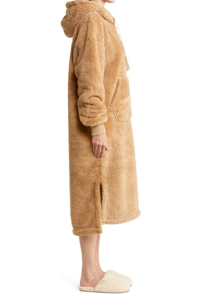 Shop Ugg Winola Oversize Hooded High Pile Fleece Nightgown In Live Oak