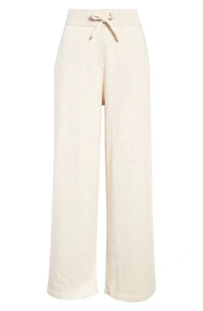 Shop Eberjey Wide Leg Lounge Sweater Pants In Oat