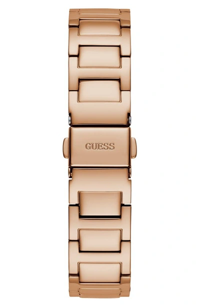 Shop Guess Crystal Square Bracelet Watch, 32mm In Rose Gold/silver/rose Gold