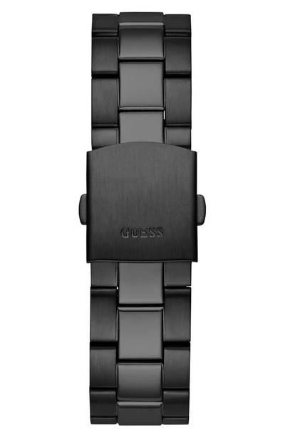 Shop Guess Multifunction Skeleton Bracelet Watch, 45mm In Black/black/black