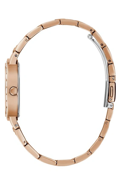Shop Guess Crystal Square Bracelet Watch, 32mm In Rose Gold/silver/rose Gold