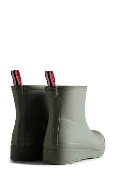 Shop Hunter Play Short Faux Shearling Lined Waterproof Rain Boot In Urban Grey