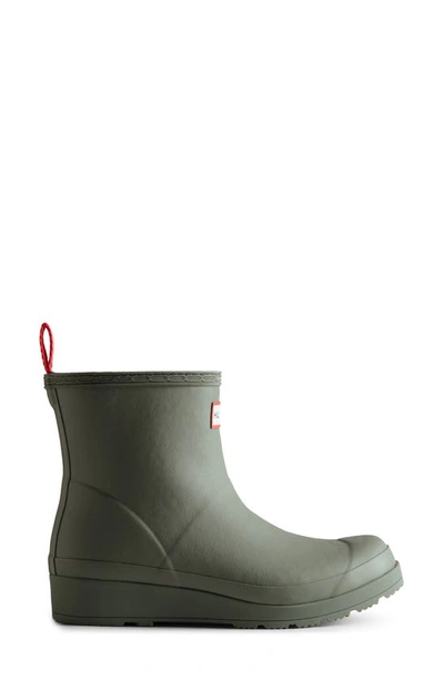 Shop Hunter Play Short Faux Shearling Lined Waterproof Rain Boot In Urban Grey