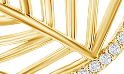 Shop Simona 14k Gold Plated Cz Leaf Drop Earrings