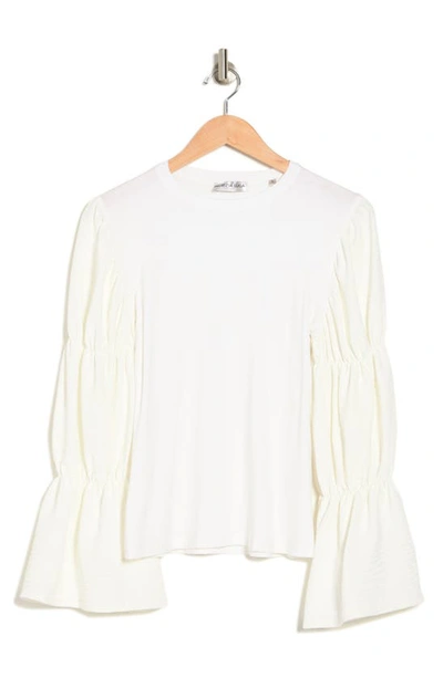 Shop Patrizia Luca Trumpet Sleeve Blouse In Off White