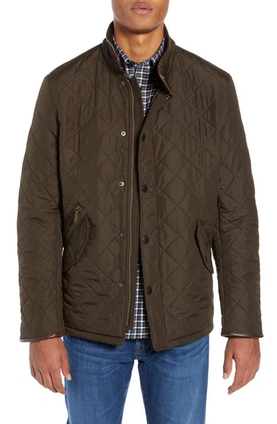 Shop Barbour Powell Diamond Quilted Jacket In Olive