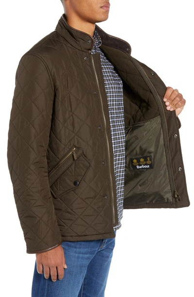 Shop Barbour Powell Diamond Quilted Jacket In Olive