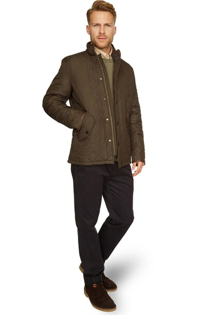 Barbour Powell Mens Quilted Jacket In Olive