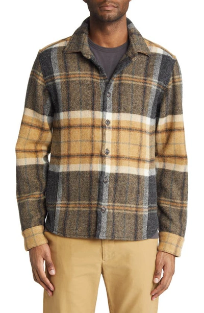 Shop Peregrinewear Check Wool Overshirt In Barney Check