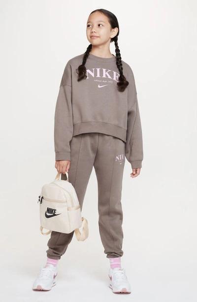 Shop Nike Kids' Sportswear Trend Sweatshirt In Olive Grey