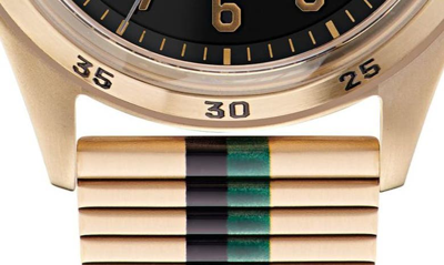 Shop Adidas Originals Code Four Mesh Strap Watch, 42mm In Gold/ Black/ Multi