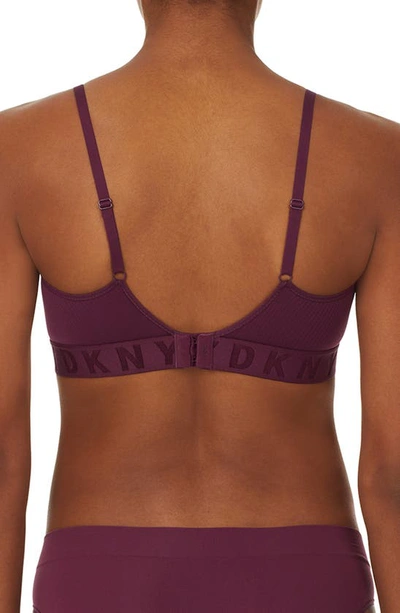 Shop Dkny Seamless Litewear Rib Bralette In Grape Wine