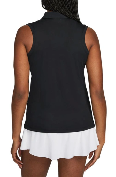 Shop Nike Court Victory Dri-fit Semisheer Sleeveless Polo In Black/ White