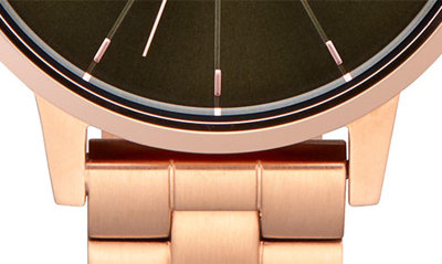 Shop Nixon The Kensington Bracelet Watch, 37mm In Rose Gold / Olive Sunray