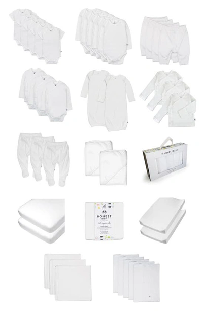 Shop Honest Baby 50-piece Oh Baby Organic Cotton Gift Set In Pure White