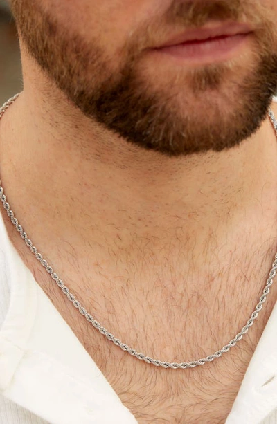 Savvy Cie Jewels Sterling Silver Rope Chain Necklace In White