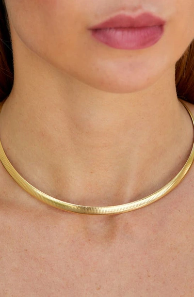 Savvy Cie Jewels Reversible Omega Chain Necklace In Yellow