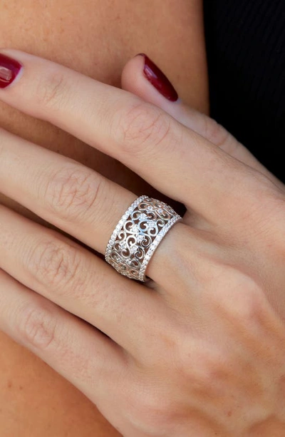 Savvy Cie Jewels Sterling Silver Cubic Zirconia Band Ring In White