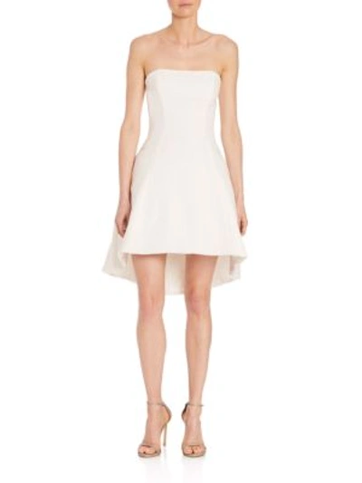 Black Halo Strapless Hi-low Stretch Crepe Cocktail Dress In Opal