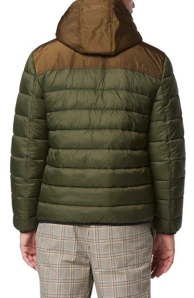 Andrew Marc Malone Color Blocked Hoodie In Forest