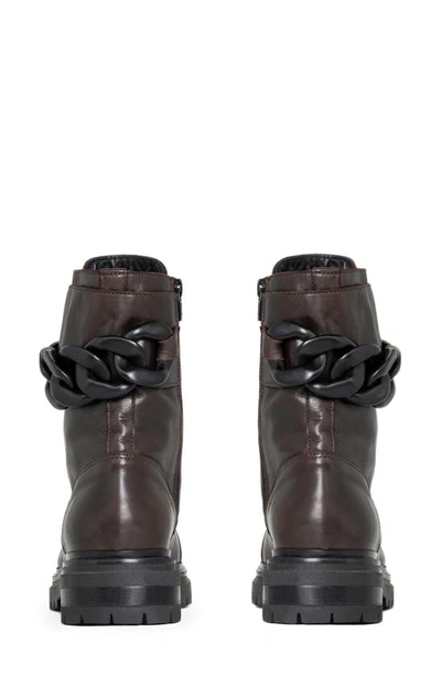 Shop Beautiisoles Zoey Lug Sole Bootie In Chocolate Nappa Leather