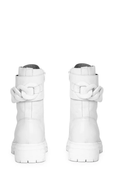 Shop Beautiisoles Zoey Lug Sole Bootie In Off White Nappa Leather