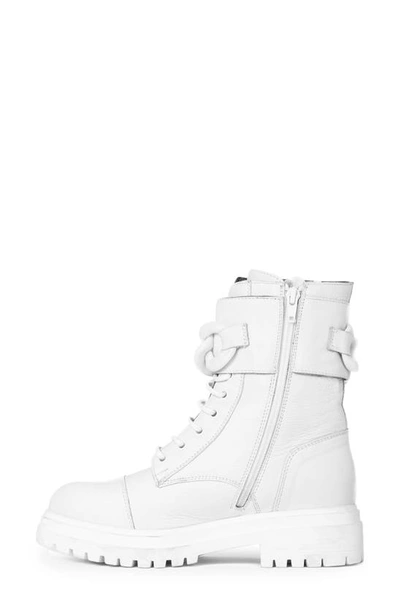 Shop Beautiisoles Zoey Lug Sole Bootie In Off White Nappa Leather