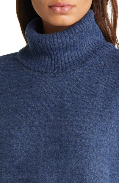 Shop Vince Camuto Textured Turtleneck Sweater In Steel Blue
