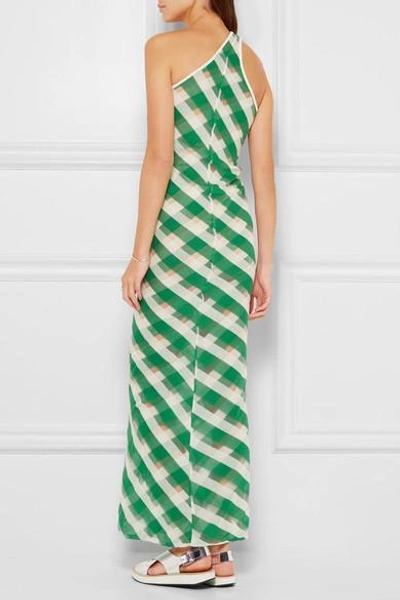 Shop Stella Mccartney Striped Cotton-mesh Maxi Dress