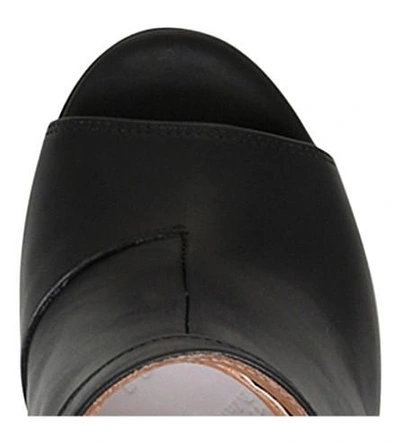 Shop Maison Margiela Zip Open-toe Leather Boots In Black