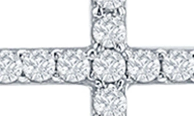 Simona Sterling Silver Cz Cross Pendant Necklace In Silver