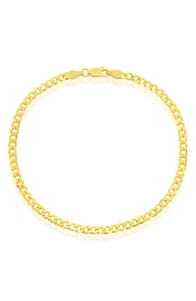 Shop Simona 14k Gold Plated Curb Chain Anklet