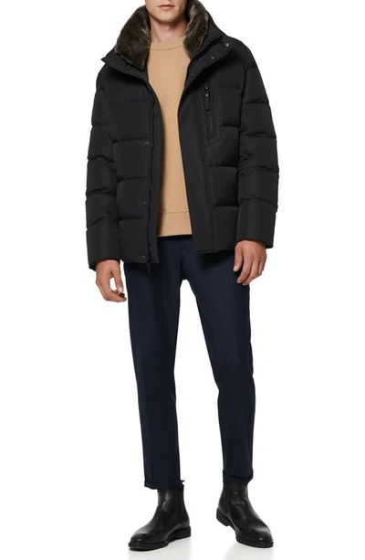 Marc New York Men's Horizon Faux Fur-trimmed Down Puffer Jacket In Black