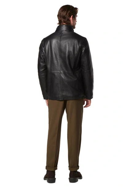 Shop Andrew Marc Wollman Leather Jacket In Black
