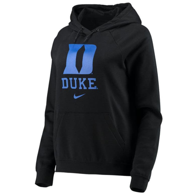 Shop Nike Black Duke Blue Devils Varsity Fleece Tri-blend Raglan Pullover Hoodie