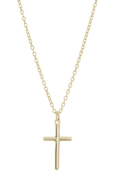 Shop Argento Vivo Sterling Silver Sterling Silver Cross Pendant Necklace In Gold