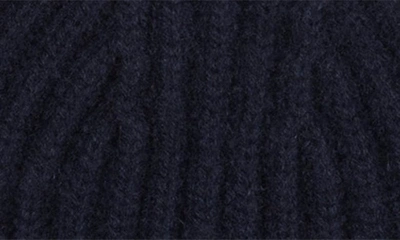 Shop Bruno Magli Cashmere Ribbed Knit Beanie In Navy