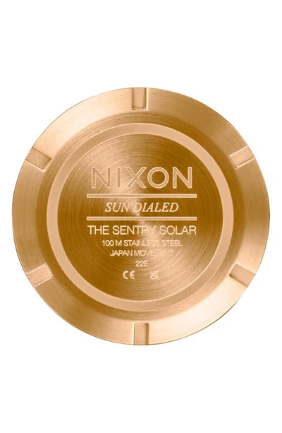 Shop Nixon Sentry Solar Bracelet Watch, 40mm In All Gold / Black