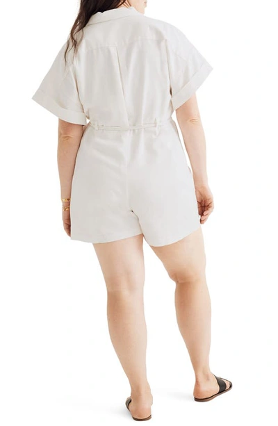 Shop Madewell Belted Safari Romper In Lighthouse