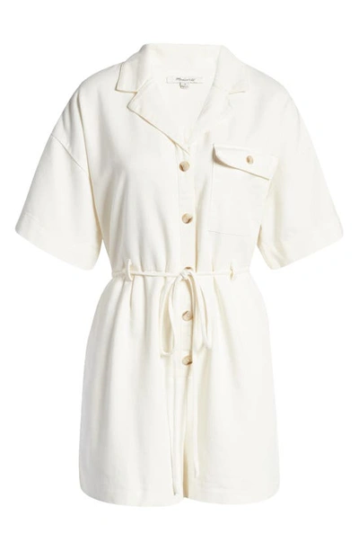Shop Madewell Belted Safari Romper In Lighthouse