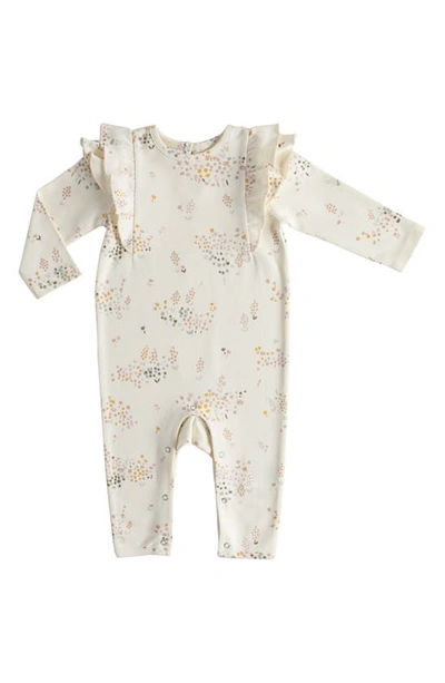 Shop Pehr Flower Patch Organic Cotton Romper In Ivory