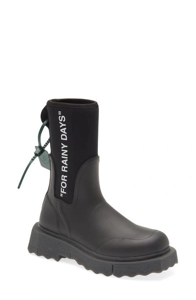 Off-white Sponge Black Logo-print Rain Boots | ModeSens