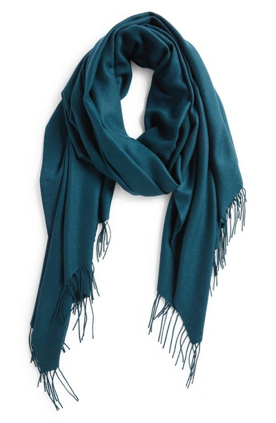 Nordstrom Tissue Weight Wool & Cashmere Scarf In Teal Abyss