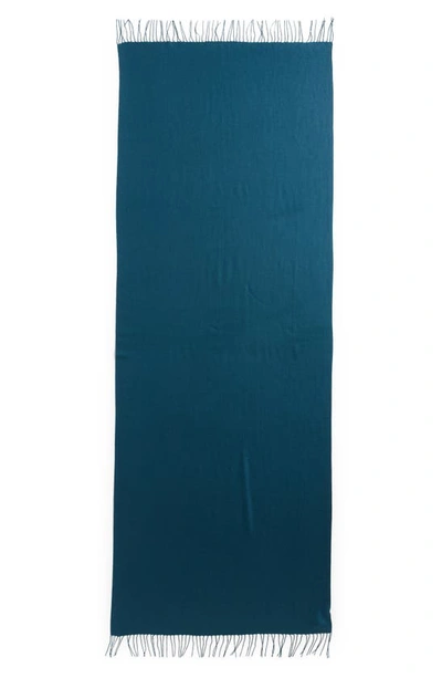 Nordstrom Tissue Weight Wool & Cashmere Scarf In Teal Abyss