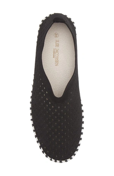 Ilse Jacobsen Tulip 139 Perforated Slip-on Sneaker In Black
