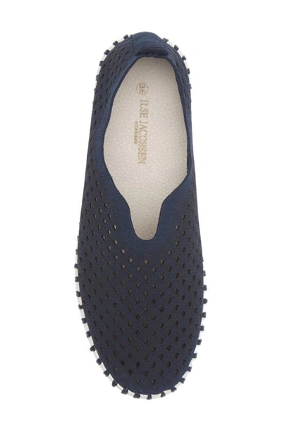 Ilse Jacobsen Tulip 139 Perforated Slip-on Sneaker In Dark Indigo