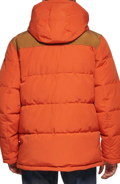 Shop Levi's Arctic Cloth Heavyweight Parka In Orange Worker Brown Yoke