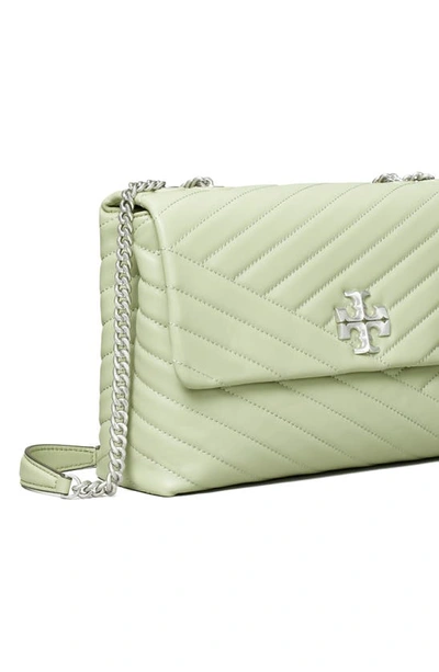 Shop Tory Burch Kira Chevron Convertible Shoulder Bag In Pine Frost