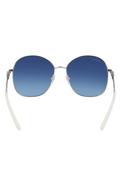 Shop Ferragamo 59mm Gradient Sunglasses In Silver/ Blue Gradient