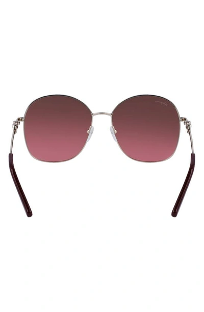 Shop Ferragamo 59mm Gradient Sunglasses In Gold/ Brown Red Gradient